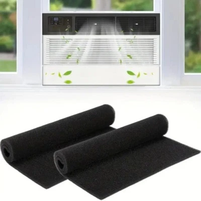 2pc Air Conditioner Filter Polyurethane   Foam Washable& Reusable Cut To Fit - Image 1 of 4