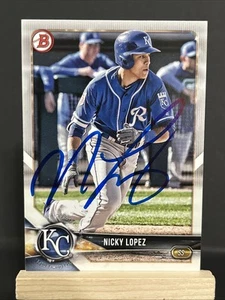 Tarjeta de béisbol autografiada firmada por Nicky Lopez 2018 Bowman 54 Kansas City Royals - Imagen 1 de 1