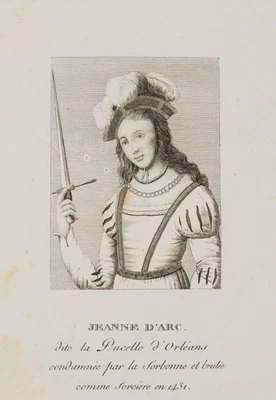 Porträt Jeanne d'Arc, um 1800, Radierung Romantik Porträt Unbekannt (18.Jhd) - Bild 1 von 4