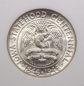 1946 Commemorative *IOWA* Half Dollar 50c NGC MS66 #016 Gem Unc BU ECC&C, Inc. - Picture 1 of 5