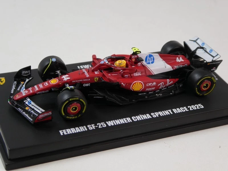 Looksmart Ferrari SF-25 #44 Lewis Hamilton winner sprint China 2025 1/64 LS64025 - Immagine 1 di 4
