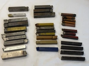 32pc Lathe Tool Bits Lot Carbide & HSS Mixed Brands Iscar Micro 100 Carboloy USA - Picture 1 of 5