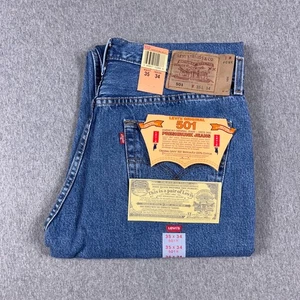 Levis Jeans Mens 35x34 (Fits 34x34) 501 0193 Blue Deadstock VTG Y2K NWT - Picture 1 of 12