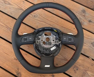 NUEVO CUERO Audi A6 C6 A8 S8 A4 B7 Q7 S-line OEM Volante FONDO PLANO - Picture 1 of 15