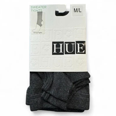 Hue Womens Stirrup Sweater Tights Size M/L Graphite Heather Gray Chevron - Image 1 of 4