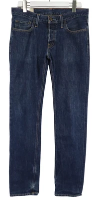 Jeans Hollister Pour Hommes W32/L34 Effet Dégradé Bouton Bleu Denim Ajusté - Photo 1/4