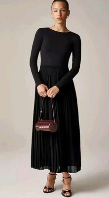 J Crew Pleated ballet dress in stretch cotton blend Black CF797 size XS  NWT - Image 1 of 4