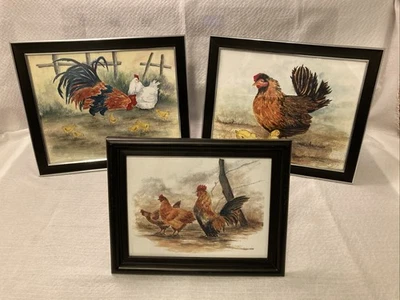 3 Chicken Painting & Etching Prints Signed Artist Linda Wade, 2-8x10’s, 1-6x8 - Image 1 of 4