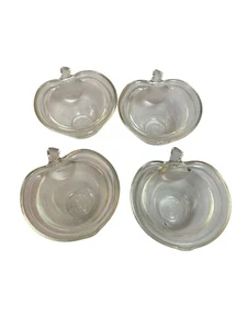 "4 platos para hornear vintage GlasBake de vidrio transparente con forma de manzana natillas ramekin 4""" - Imagen 1 de 4