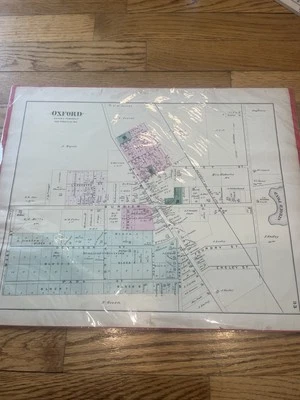 Antique 1908 Illustrated Atlas Colored Oxford Michigan Oakland County Map - Image 1 of 4