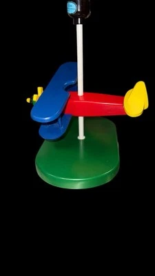 Vintage Wooden Bi-Airplane Lamp Inmon Enterprises Bedroom Table Light Children's - Image 1 of 4