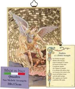 FRATELLI BONELLA - Quadro San Michele Arcangelo E Preghiera Dedicata in Italiano - Foto 1 di 12