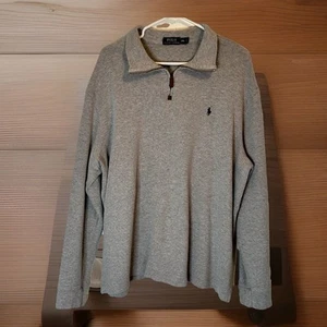 POLO Ralph Lauren Herren 2XL 1/4 Zip Pullover Sweatshirt Grau Größe XXL - Bild 1 von 5