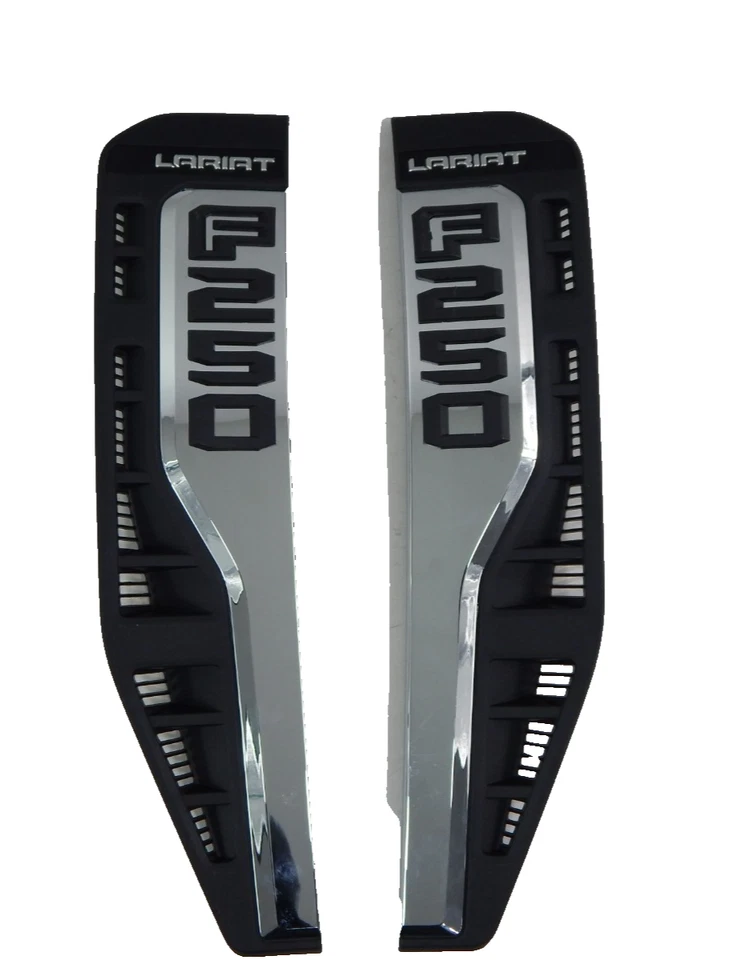Nuevo OEM 23-26 Ford F-250 Super Duty Lariat LH RH Juego Guardabarros Emblema Insignia Cromo Foto 1 de 4