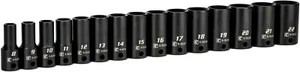 3/8 in. Drive Semi-Deep Impact Sockets Set, Metric, 8 to 22 mm, 15-Piece - Picture 1 of 7