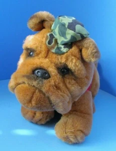 USMC 1980's Bulldog Plush w/Shirt and Military Hat Made in Korea 12" L@@K - Picture 1 of 7