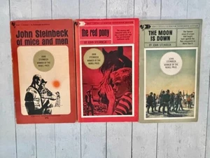 3 Bücher Set, John Steinbeck, Vintage Bantam, Rotes Pony, Mond ist unter, Mäuse & Männer, - Bild 1 von 10