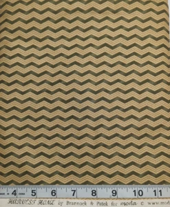 Harvest Home Sage/Tan Chevron Brannock & Patek BTY Moda Fabrics Sew Quilt Craft - Picture 1 of 2
