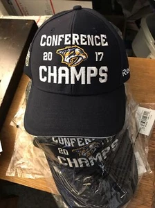 Reebok NHL Nashville Predators 2017 Campos de Conferencia Gorra Sombrero Ajustable - Imagen 1 de 8
