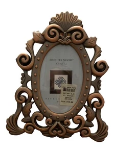 Pierced Iron Picture Frame Vintage Baroque Jennifer Moore Holds 4" x 6" NEW, - Picture 1 of 9