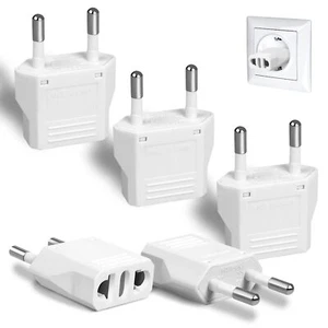 6x Adaptadores de enchufe de viaje Convertidor de enchufe de EE. UU. a Europa - Picture 1 of 7