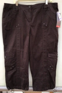 NWT Women’s STYLE & CO Brown Cargo Capri Pants Size 18 - Picture 1 of 5