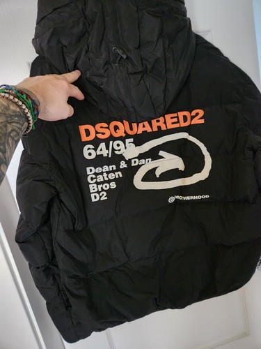 DSQUARED2 Cappotto Nero con Cappuccio Autentico Taglia M