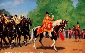 Postal del artista Conrad Leigh 1959 color The Band of the Royal Horse Guards - Imagen 1 de 2