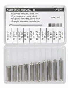 Assortimento Di 100 Goupilles Fendues - HOROTEC 99.145 Ø 0.80Mm 21 A 30Mm - Picture 1 of 2