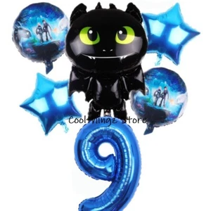HOW TO TRAIN YOUR DRAGON TOOTHLESS Balloon Set for 9th Birthday Party AGE 9 - Picture 1 of 3