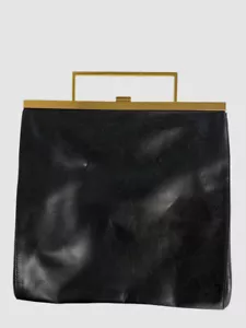 $3950 THE ROW Womens Black Harper Shiny Leather Top Handle Purse Bag - Picture 1 of 2