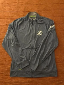 Reebok NHL Center Ice Tampa Bay Lightning 1/4 Zip Logo Sweater Blue Size Medium - Picture 1 of 8