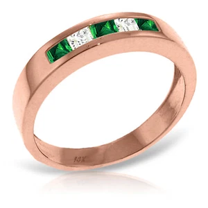 14K. GOLD RINGS WITH NATURAL EMERALDS & WHITE TOPAZ - Picture 1 of 9