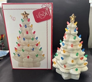 Lenox Treasured Traditions Lighted Ceramic Christmas Tree Multi-Color Bulbs - Picture 1 of 13