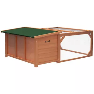 Kleintierstall Zwergkaninchenstall mit Asphaltdach Kleintierkäfig Orange - Bild 1 von 10