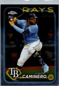 2024 Topps Chrome - Junior Caminero #213 (RC) Rookie Tampa Bay Rays - Picture 1 of 2