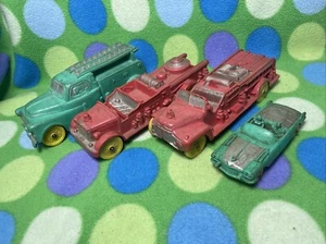 VINTAGE AUBURN RUBBER MINIFLEX RUBBER VEHICLE LOT. Fire&Telephone Trucks & Caddy - Picture 1 of 15