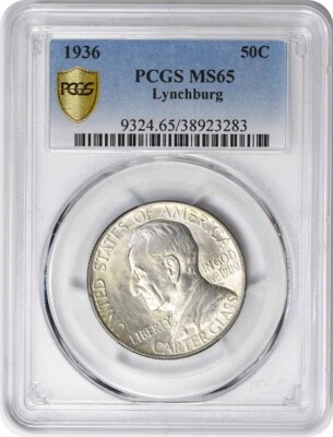 Lynchburg Commemorative Silver Half Dollar 1936 MS65 PCGS - Image 1 of 2