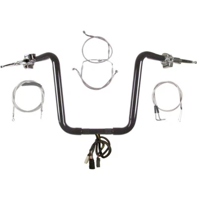 1 1 1/4-дюймовый черный узкий комплект руля 14 дюймов 1998-2006 Harley Road Glide без круиза - Изображение 1 из 4