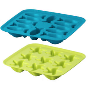 Ice Tray Flexible Rubber Cube Moulds FISH Flower Shape Jelly Maker BPA Free Ikea