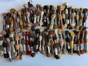 DMC Tapestry Needlepoint Wools Skeins x 50 Browns Ochres etc Bundle - Picture 1 of 3