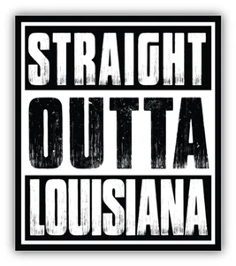 Calcomanía de vinilo Straight Outta Louisiana del estado de EE. UU. - Imagen 1 de 1