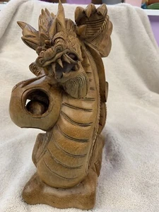 Carved Wooden Dragon Statue - Picture 1 of 7
