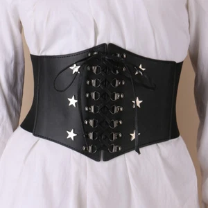 S-3XL Women Grommet Lace Up Fashionable Wide Elastic Corset Belt for Decoration - Picture 1 of 7