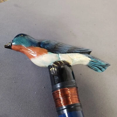 Linda bengala pintada à mão - Madeira com cabo Bluebird - 36" - Imagem 1 de 3