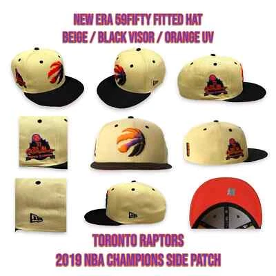 New Era Toronto Raptors 59FIFTY Sombrero Ajustado 2019 Campeones de la NBA Parche Lateral 7 5/8 Foto 1 de 4