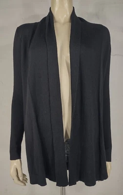 Donna Karan Negro Mezcla Lana Ligero Frente Abierto Cárdigan Damas XS/S Foto 1 de 4