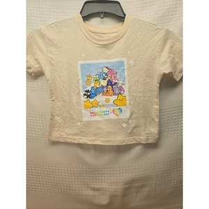Sanrio Shirt Girl Size Small 7 Beige Short Sleeve Crew Neck Care Bears FLAW 7462 - Picture 1 of 6