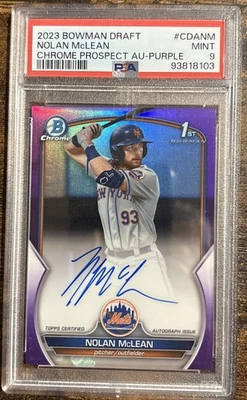 2023 Bowman Chrome nolan mclean 1st auto Purple /250 psa 9 - Image 1 of 4