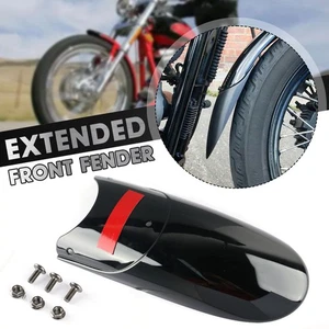 Front Fender Extender Extension Mudguard for Dyna/Softail/Sportster XL883 XL1200 - Picture 1 of 9